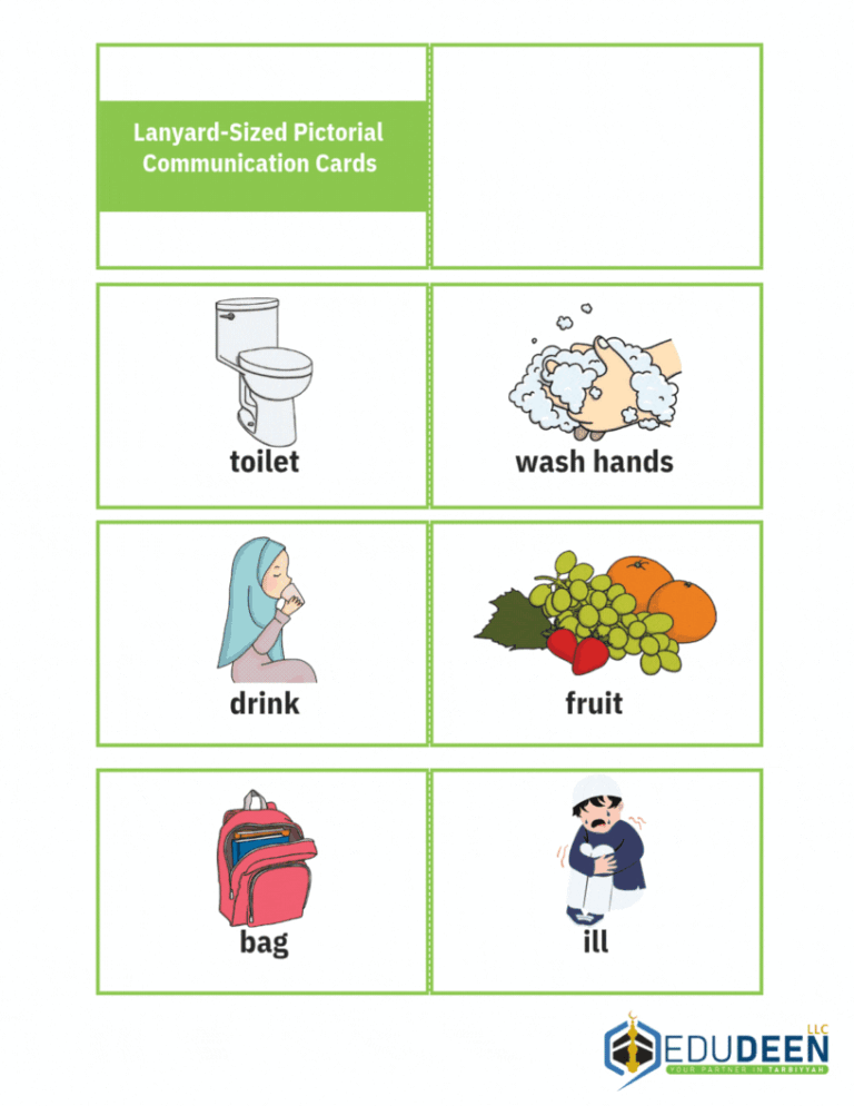 Lanyard Sized Pictorial Communication Cards